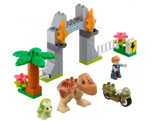 Fuga del TRex y Triceratops