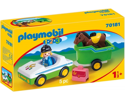 Playmobil 123 Coche Remolque de Caballo