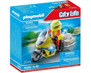 Moto de Emergencias con luz intermitente